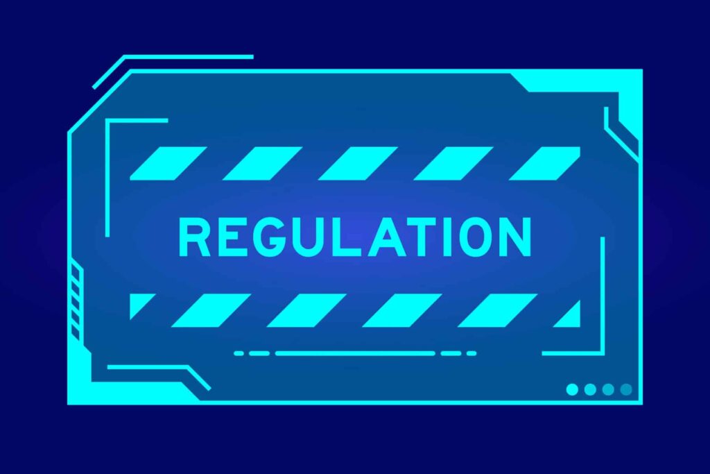 a banner that says "regulation"