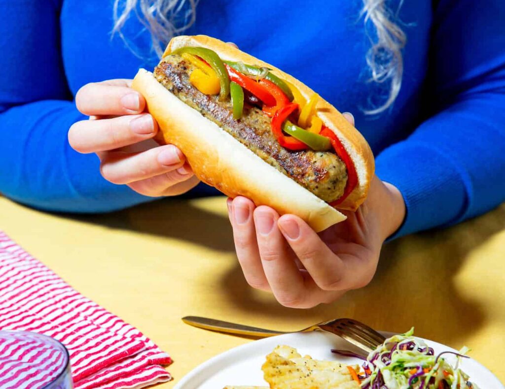 UPSIDE Foods chicken hot dog