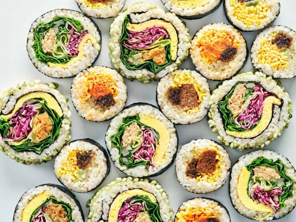 UNLIMEAT and JUST Egg kimbap