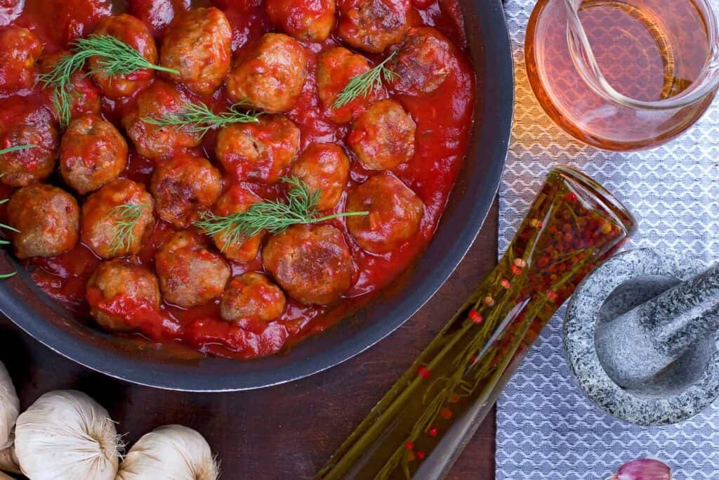 mycoprotein meatballs in tomato sauce
