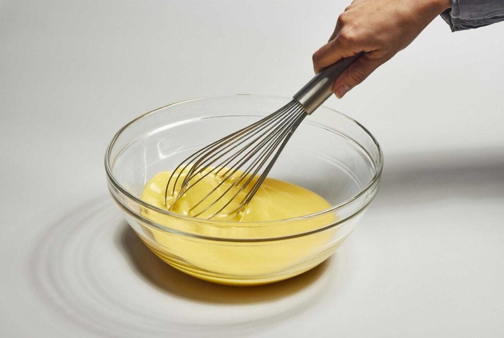 Animal-free liquid eggs in a bowl