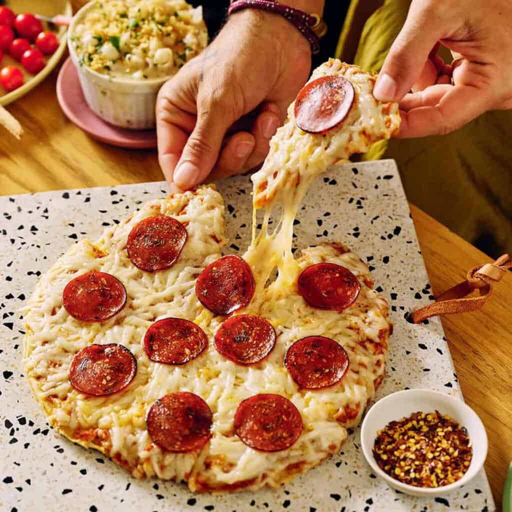Vegane pizza pepperoni