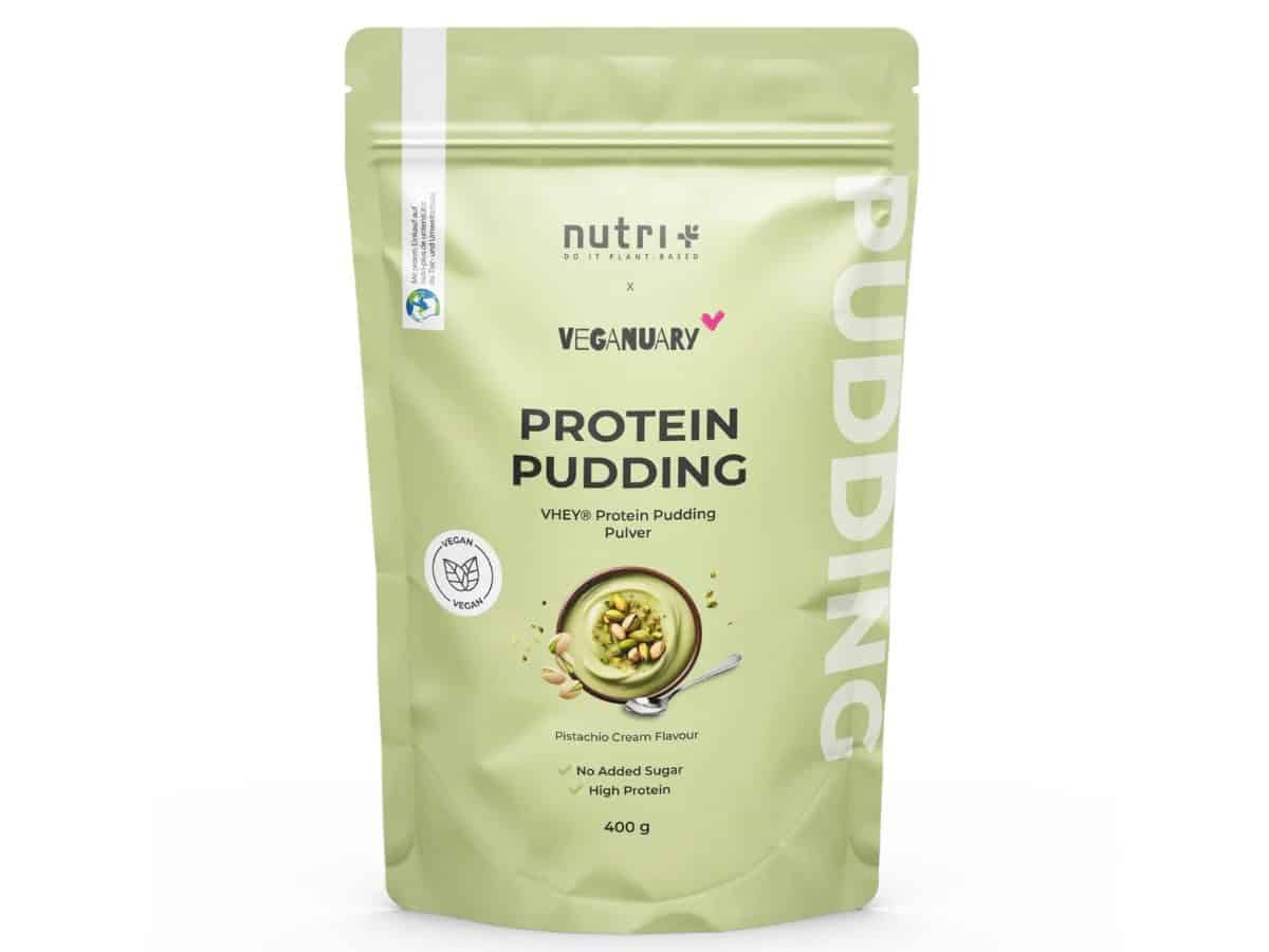 Packshot Protein-Pudding Pistachio Cream von Veganuary und Nutrition-Plus