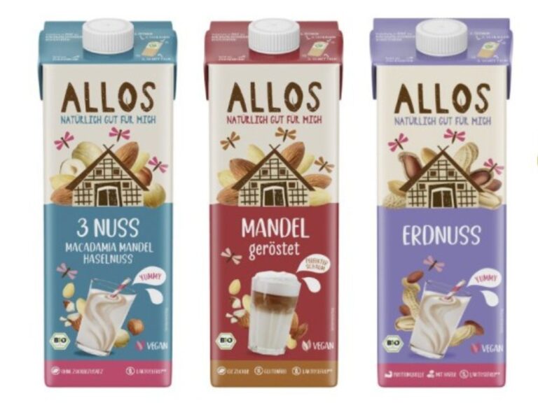 Packshots pflanzliche nuss-drinks der allos hof-manufaktur