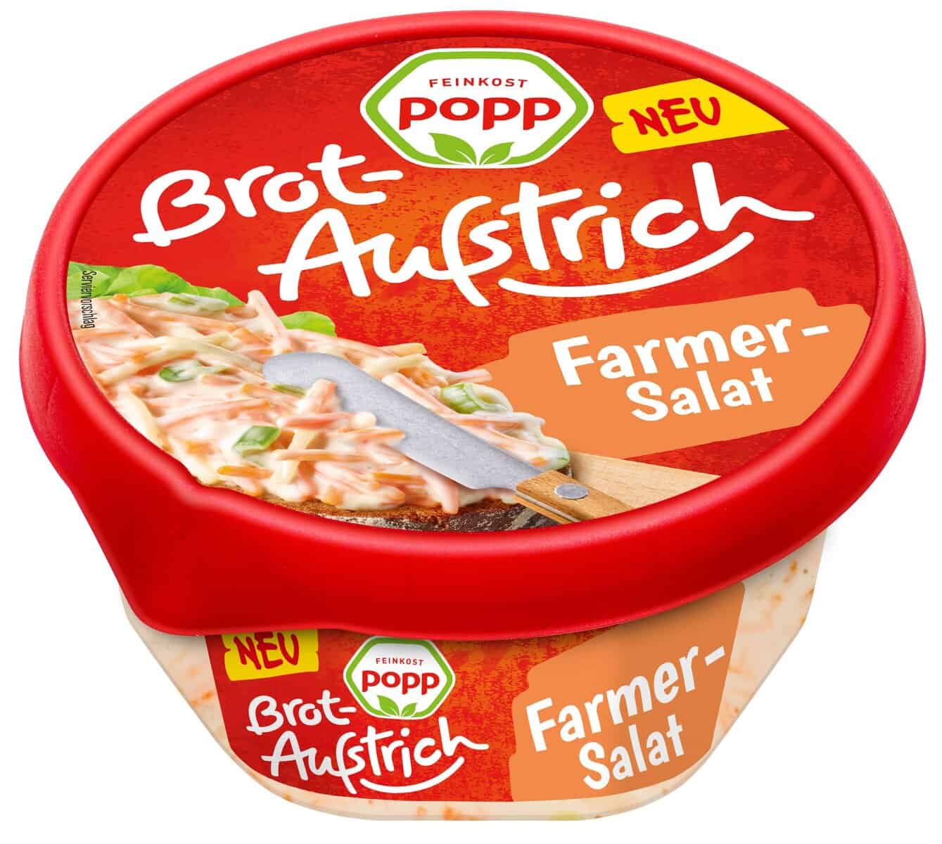 Packshot des veganen brotaufstrich farmersalat von popp feinkost gmbh