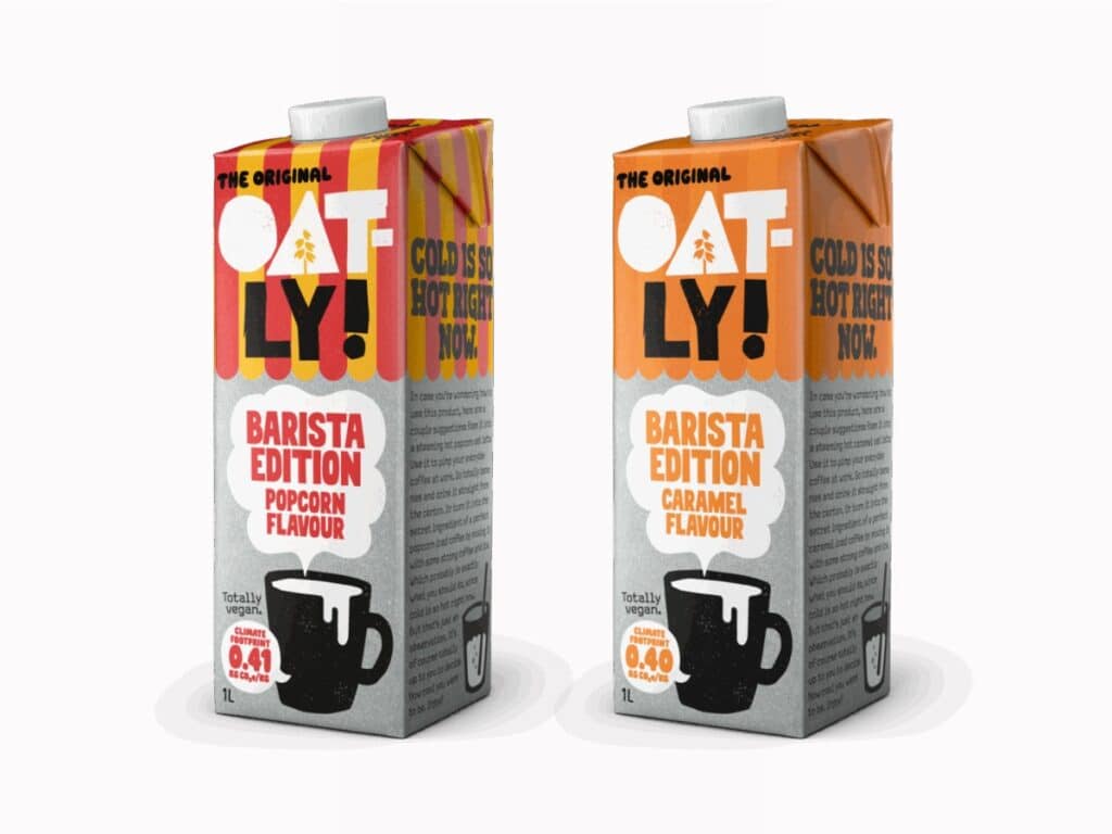 Packshots oatly barista edition popcorn und caramel