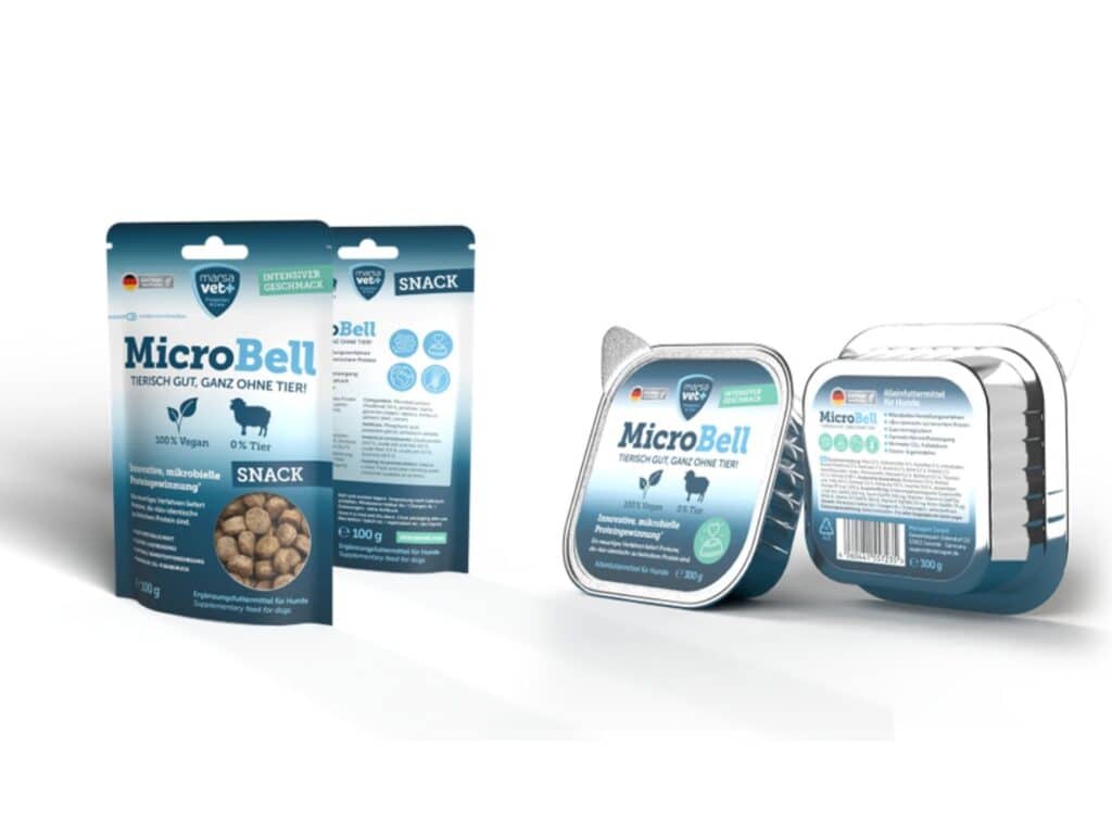 Packshots MicroBell vegan Snack und Nassfutter
