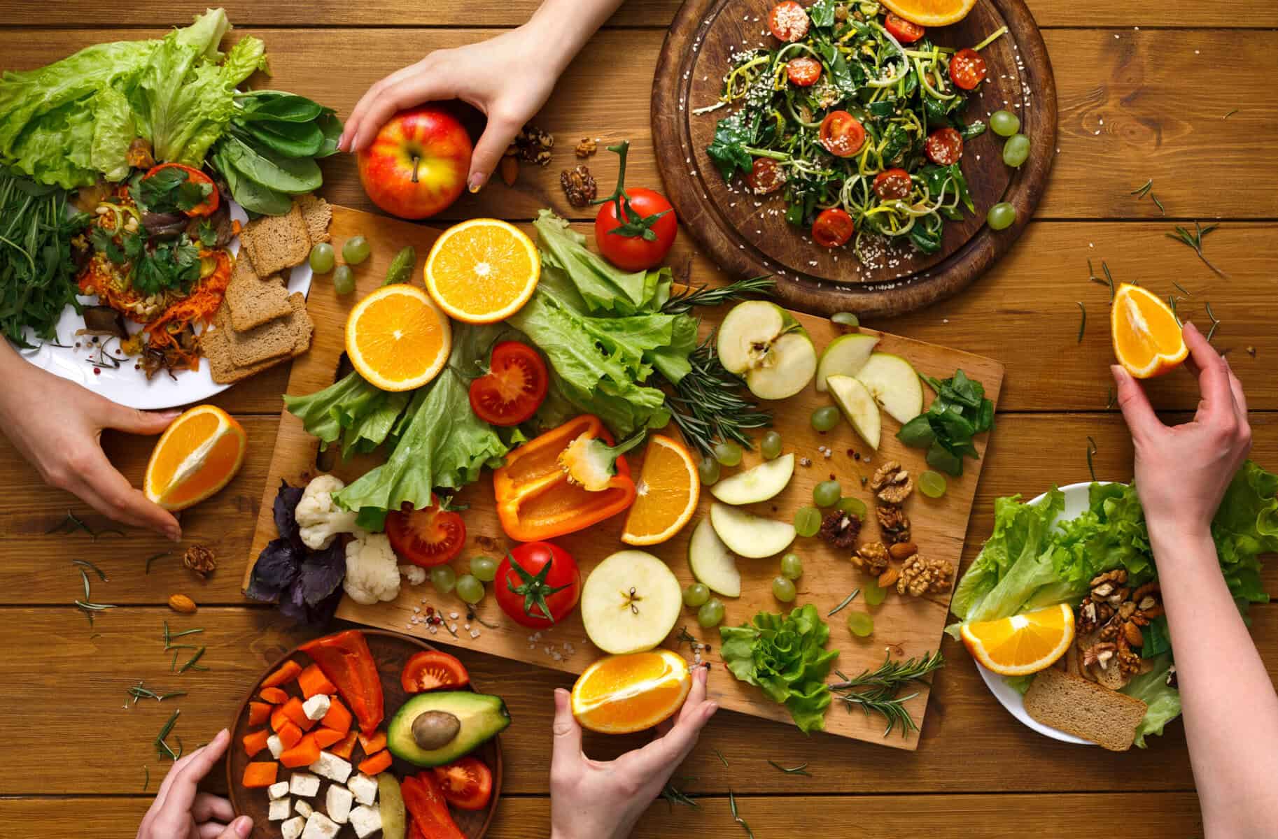 Gesunde lebensmittel gesundheit obst gemüse pflanzlich vegan
