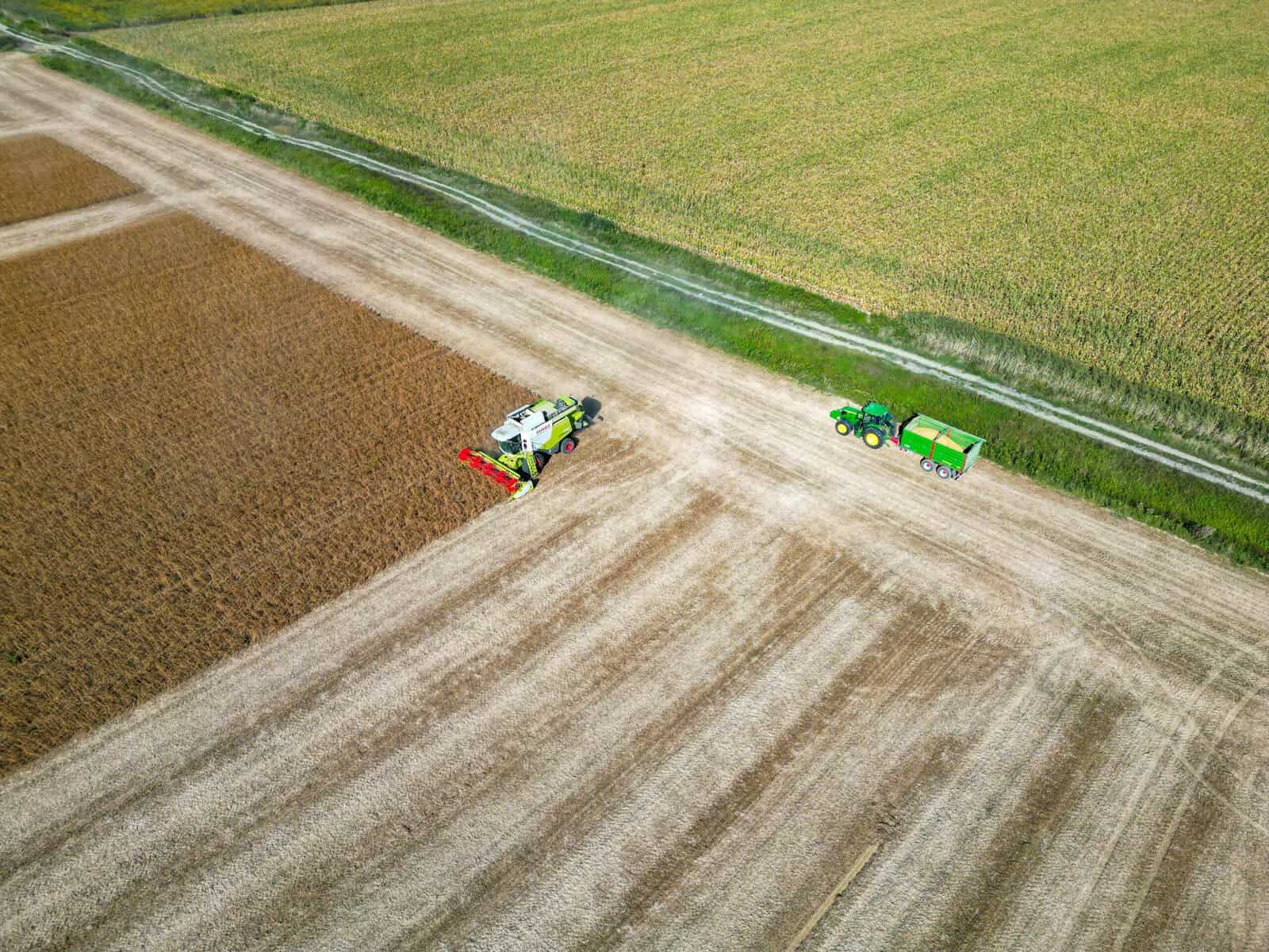 Landwirtschaftliche fläche von oben