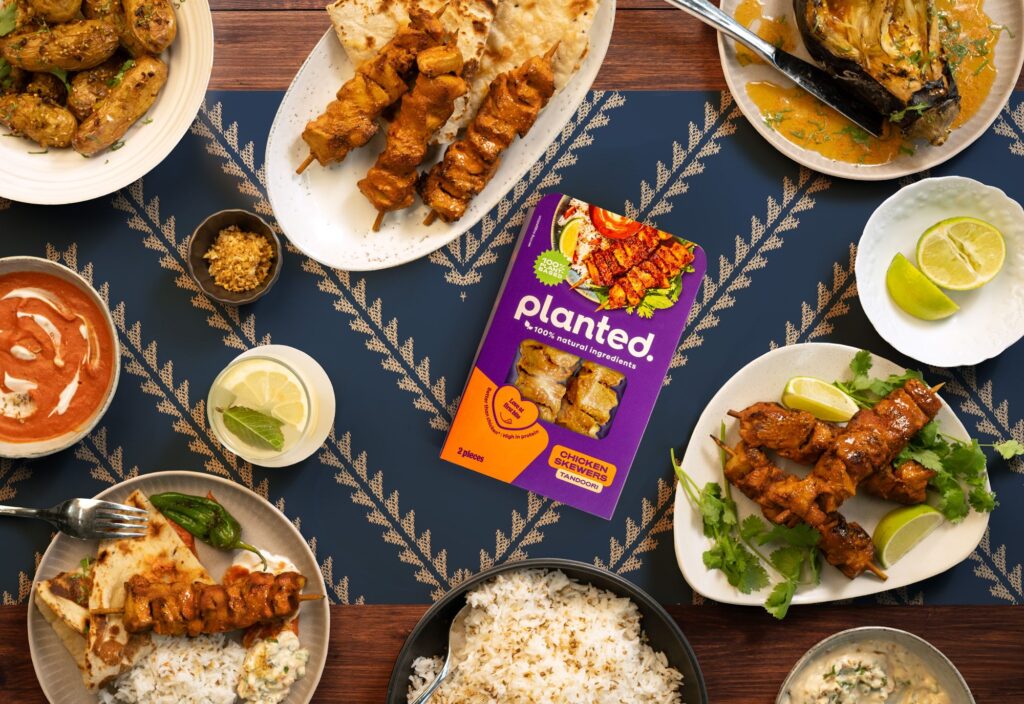 Planted chicken tikka skewers