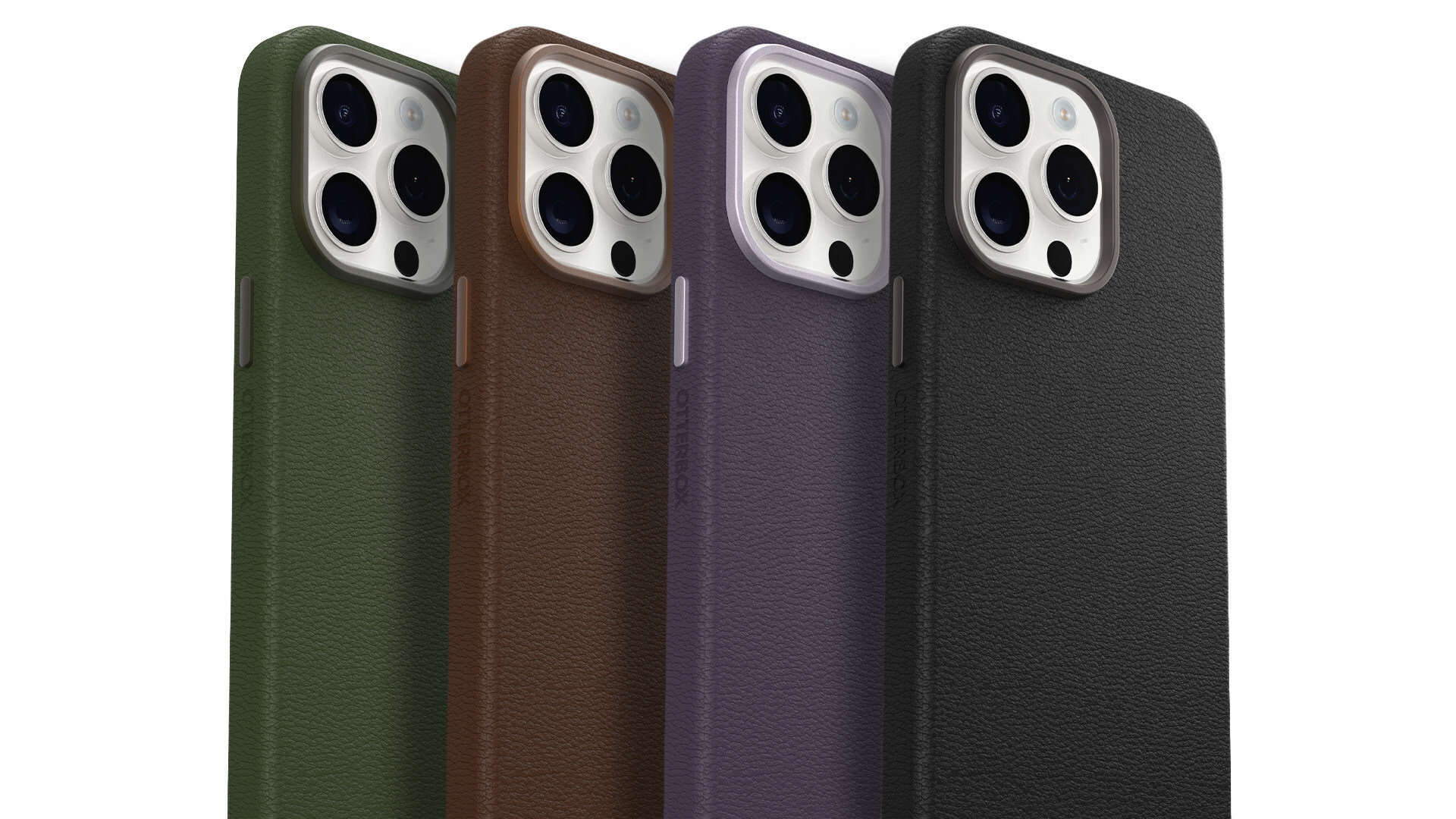 iPhoneアクセサリー iPhone15Pro Otter box Cactus Leather Black Leather iPhone 15 Pro Max Case | OtterBox