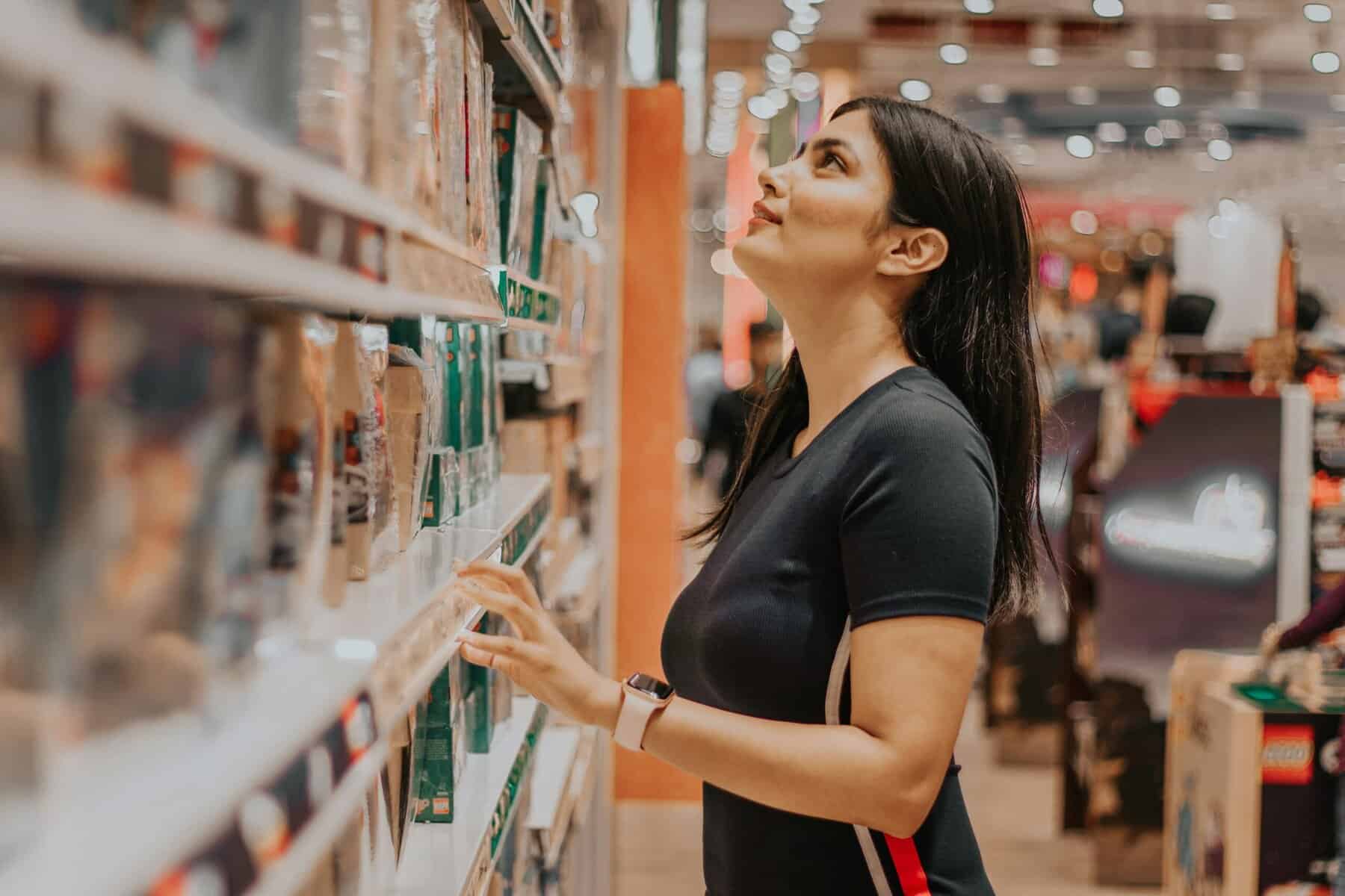 women in supermarket stock
