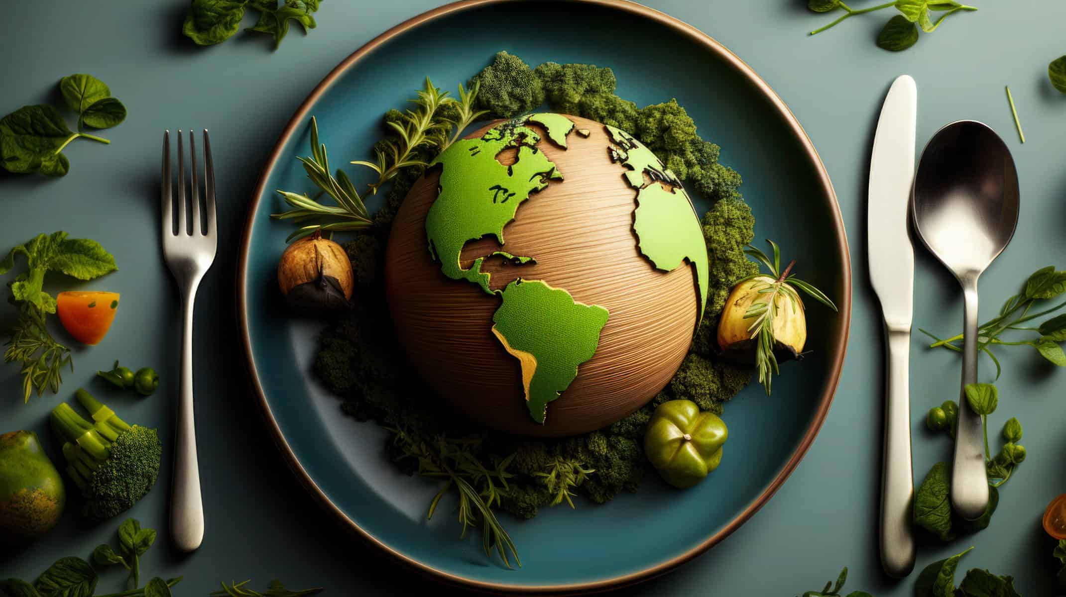 Earth on a plate stock image