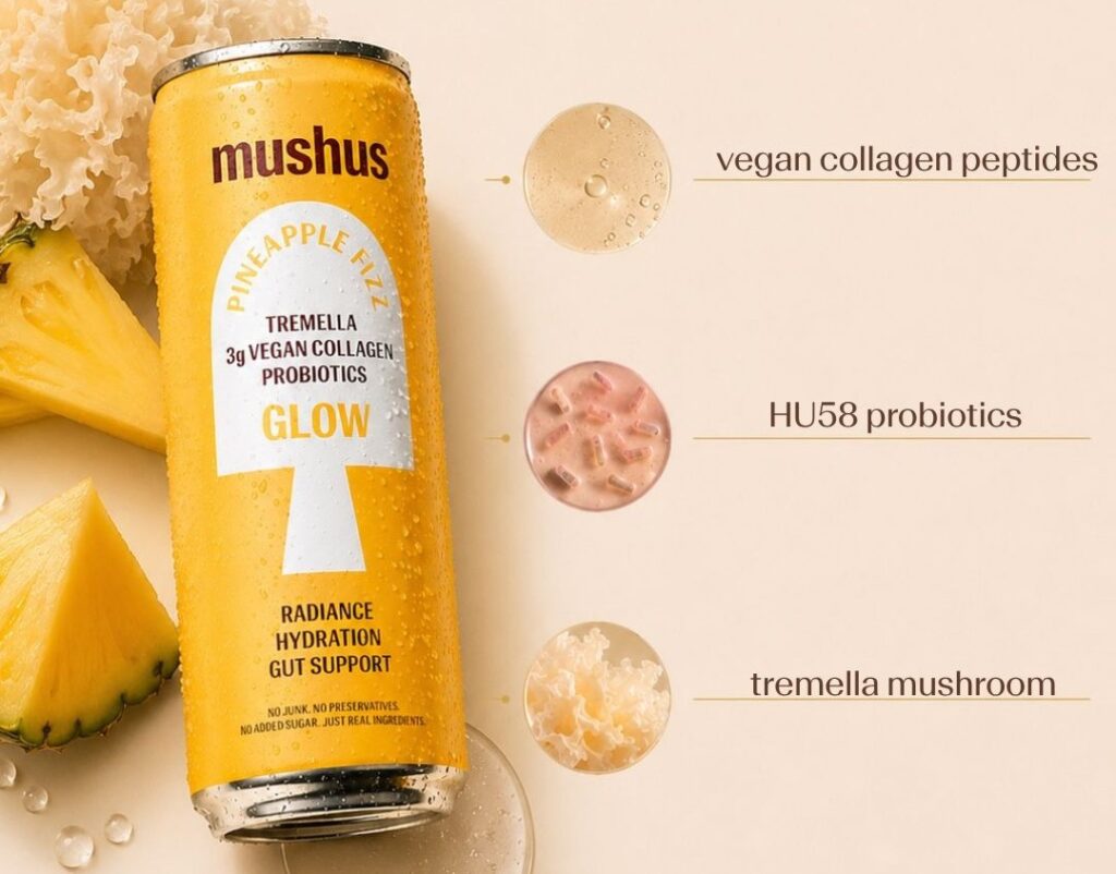 Mushus Launches as UK’s First Sparkling Skincare Drink with Vegan Collagen