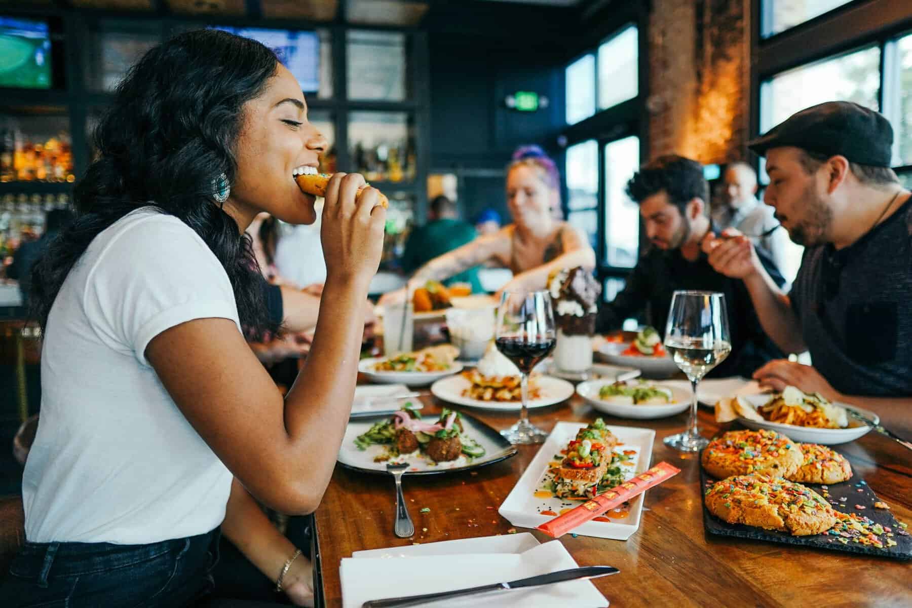 stock people eating
